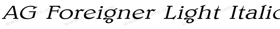 AG Foreigner Light Italic Medium字体转换